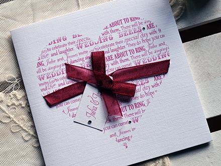 From the Heart printed on linen textured cardstock